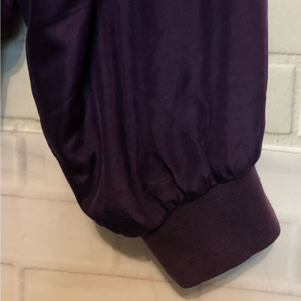 Los Angeles Lakers Purple Gold 100% Silk Tulliano NBA Basketball Zip Jacket S - Picture 10 of 16